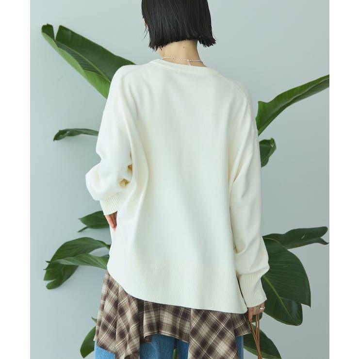 【WEB限定】バイパチサイドスリットニットプルオーバー＜静電気軽減＞ | AMERICAN HOLIC | 詳細画像4 