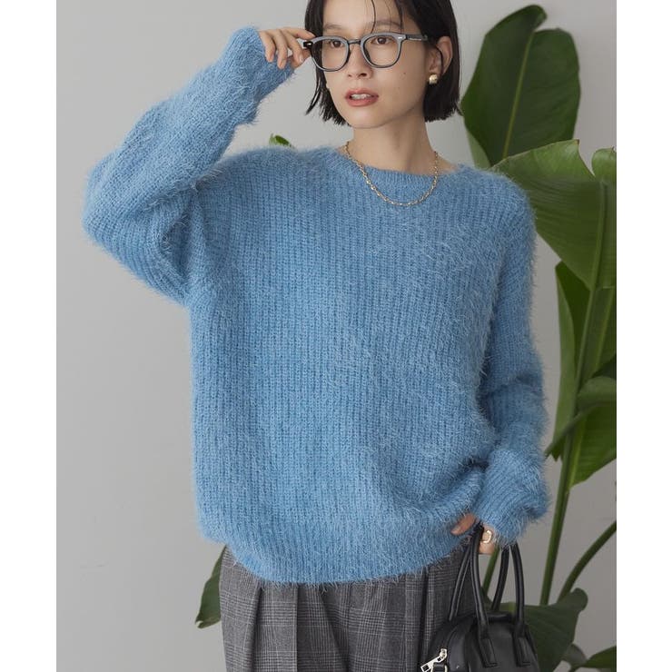 WEB限定】フェザーゆるニットプルオーバー[品番：EHEW0051019