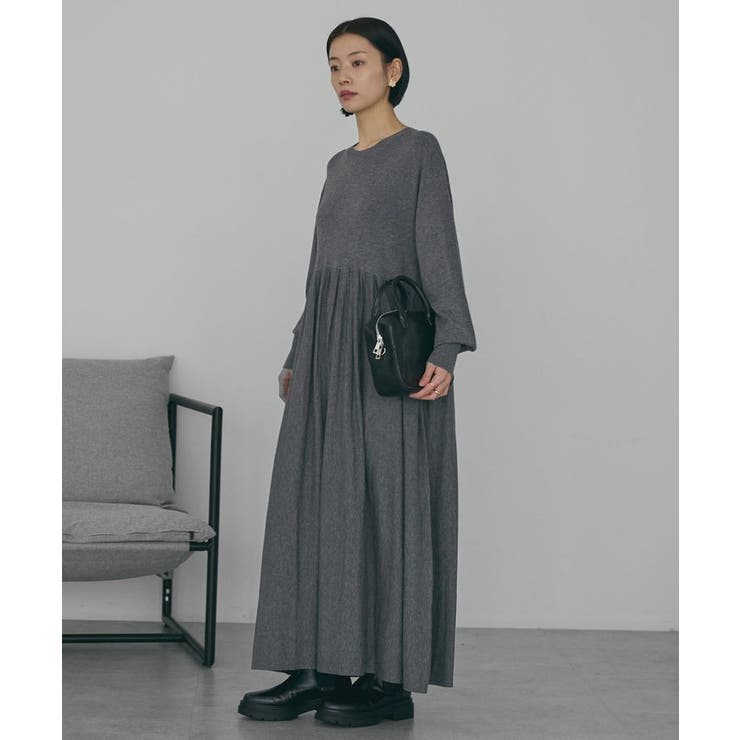 杢グレー | 【WEB限定】バイパチティアードニットワンピース | AMERICAN HOLIC