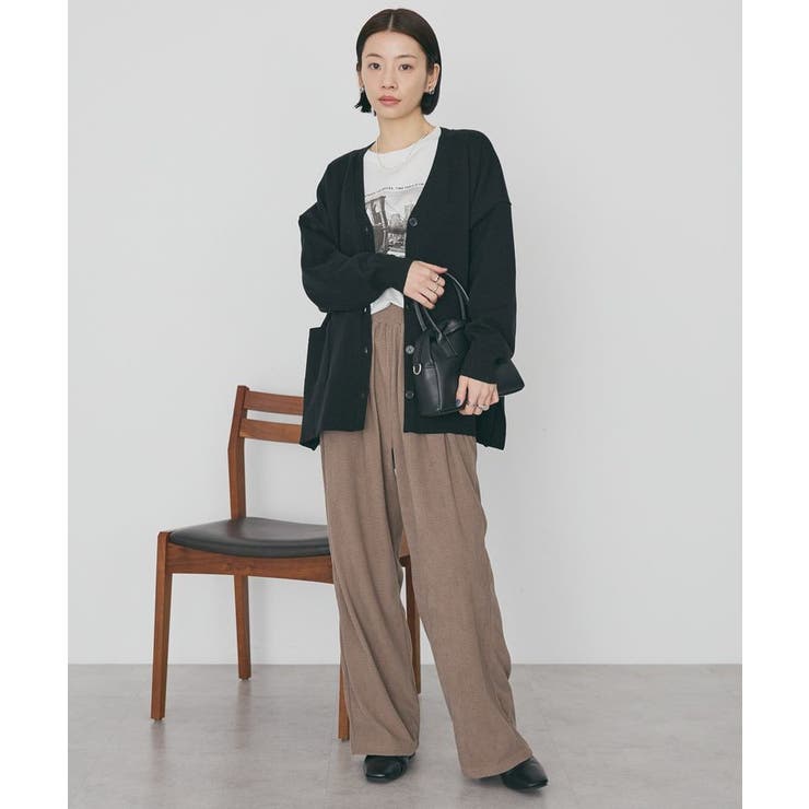 【WEB限定】バイパチVネックルーズカーディガン＜静電気軽減＞ | AMERICAN HOLIC | 詳細画像5 