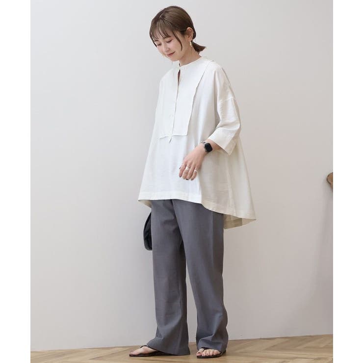【WEB限定】接触冷感バンドカラーシャツチュニック | AMERICAN HOLIC | 詳細画像5 
