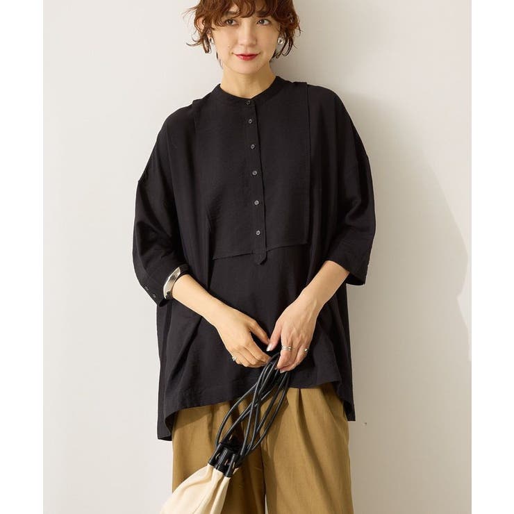 【WEB限定】接触冷感バンドカラーシャツチュニック | AMERICAN HOLIC | 詳細画像15 