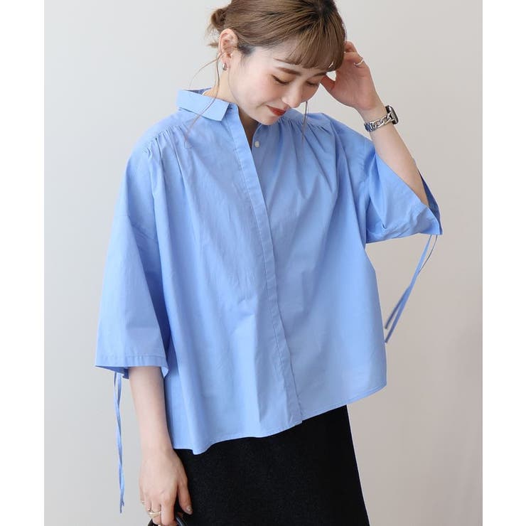 【WEB限定】【接触冷感・UVカット】ギャザーリボンスリーブ半袖シャツ | AMERICAN HOLIC | 詳細画像16 