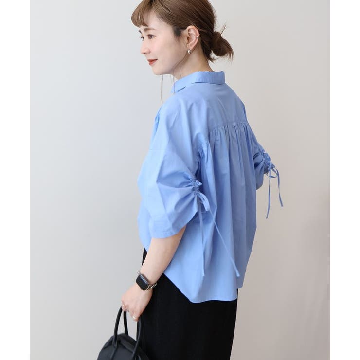【WEB限定】【接触冷感・UVカット】ギャザーリボンスリーブ半袖シャツ | AMERICAN HOLIC | 詳細画像17 