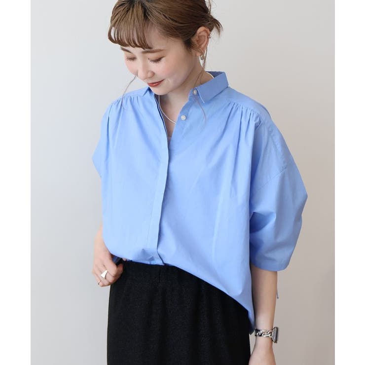 【WEB限定】【接触冷感・UVカット】ギャザーリボンスリーブ半袖シャツ | AMERICAN HOLIC | 詳細画像19 