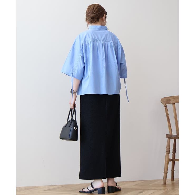 【WEB限定】【接触冷感・UVカット】ギャザーリボンスリーブ半袖シャツ | AMERICAN HOLIC | 詳細画像21 