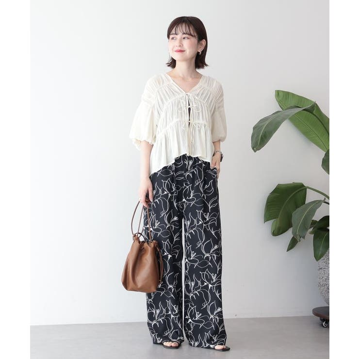 WEB限定】アソートギャザー柄パンツ[品番：EHEW0052254]｜AMERICAN
