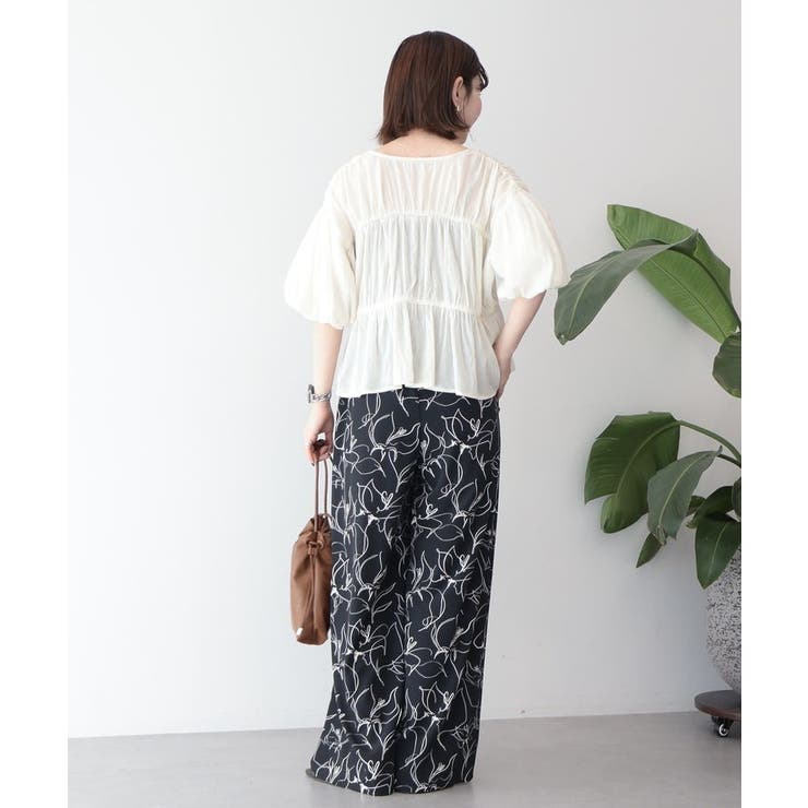 WEB限定】アソートギャザー柄パンツ[品番：EHEW0052254]｜AMERICAN