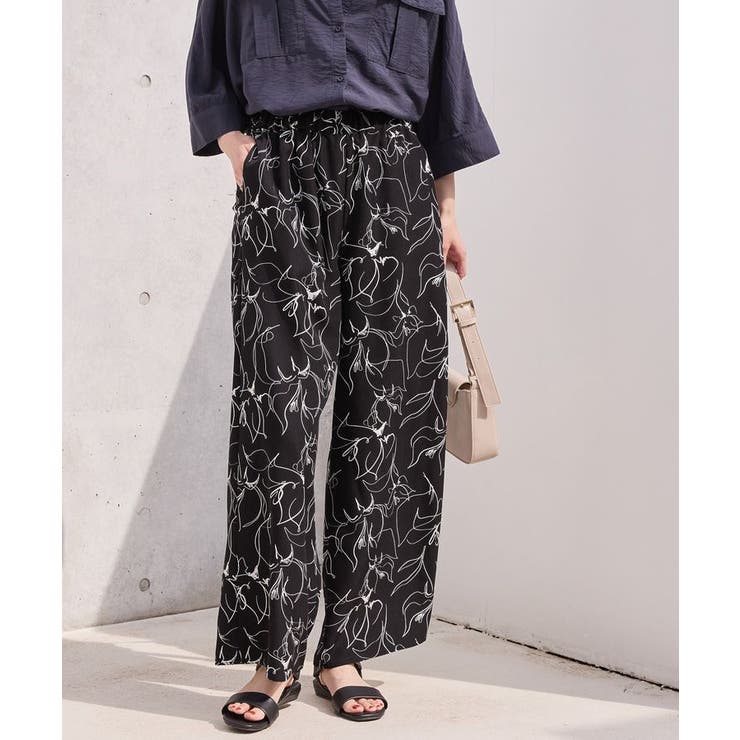 ブラック | 【WEB限定】アソートギャザー柄パンツ | AMERICAN HOLIC