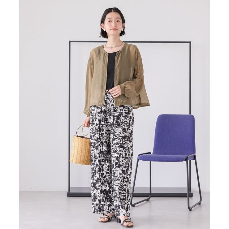 【WEB限定】ノーカラーシアーZIPブルゾン | AMERICAN HOLIC | 詳細画像5 