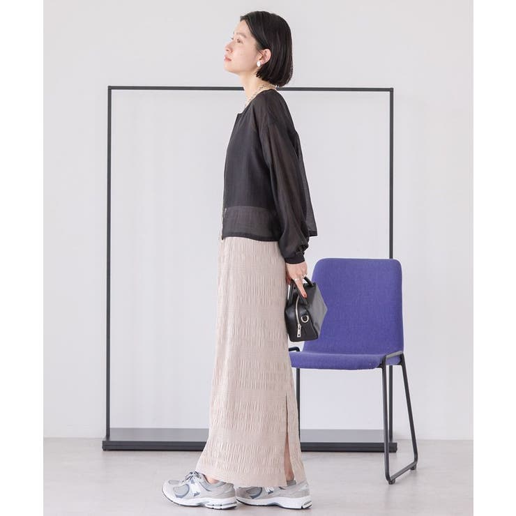 【WEB限定】ノーカラーシアーZIPブルゾン | AMERICAN HOLIC | 詳細画像12 