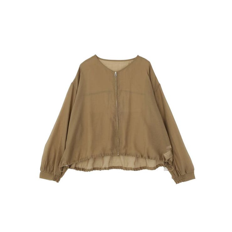 【WEB限定】ノーカラーシアーZIPブルゾン | AMERICAN HOLIC | 詳細画像13 