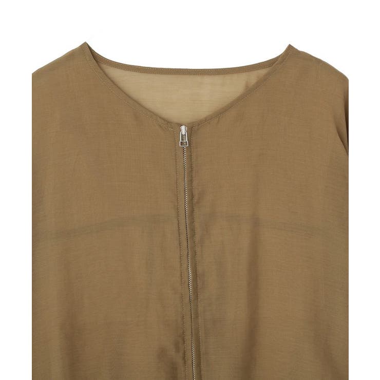 【WEB限定】ノーカラーシアーZIPブルゾン | AMERICAN HOLIC | 詳細画像15 