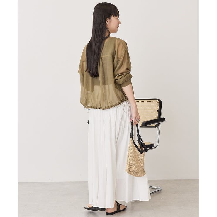 【WEB限定】ノーカラーシアーZIPブルゾン | AMERICAN HOLIC | 詳細画像6 