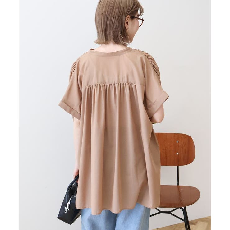 【WEB限定】イージーケア+接触冷感 フレンチスリーブギャザーシャツ | AMERICAN HOLIC | 詳細画像5 