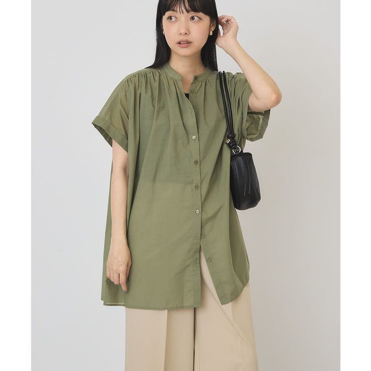 【WEB限定】イージーケア+接触冷感 フレンチスリーブギャザーシャツ | AMERICAN HOLIC | 詳細画像21 