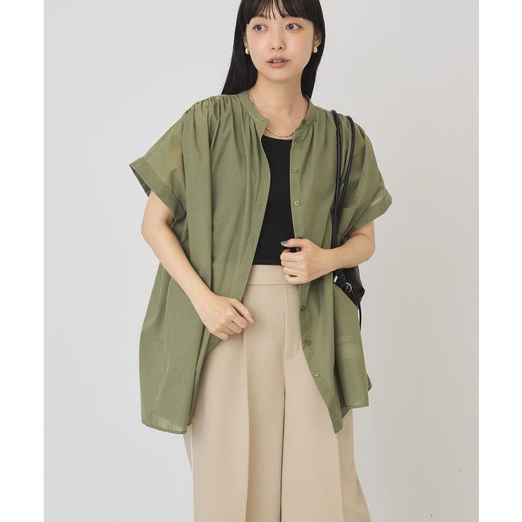【WEB限定】イージーケア+接触冷感 フレンチスリーブギャザーシャツ | AMERICAN HOLIC | 詳細画像29 