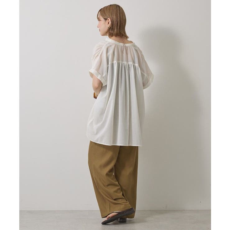 【WEB限定】イージーケア+接触冷感 フレンチスリーブギャザーシャツ | AMERICAN HOLIC | 詳細画像34 