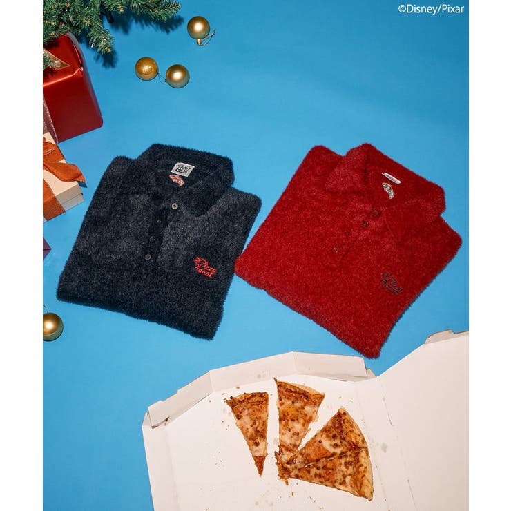 【PIZZA PLANET】衿付きニットプルオーバー | AMERICAN HOLIC | 詳細画像1 