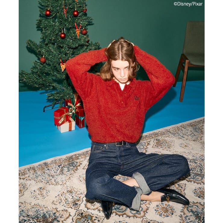 【PIZZA PLANET】衿付きニットプルオーバー | AMERICAN HOLIC | 詳細画像4 