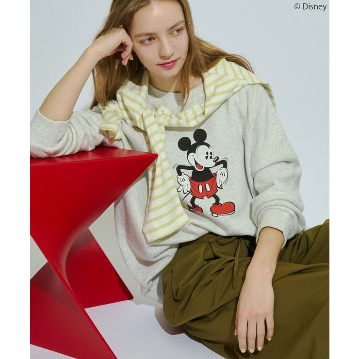 杢ライトグレー | 【Mickey&Friends】ビンテージ風スウェット | AMERICAN HOLIC