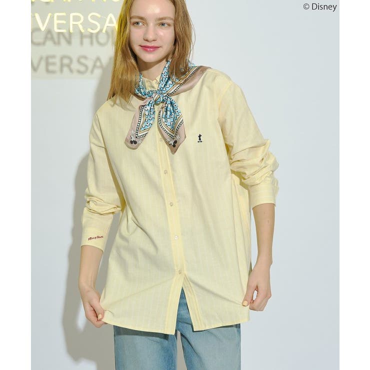 イエロー | 【Mickey&Friends】ボタンダウンシャツ | AMERICAN HOLIC