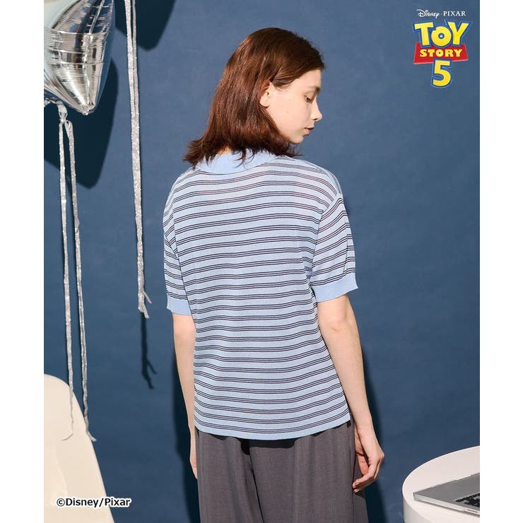 【TOY STORY 5】ボーダー半袖ニットポロ | AMERICAN HOLIC | 詳細画像4 