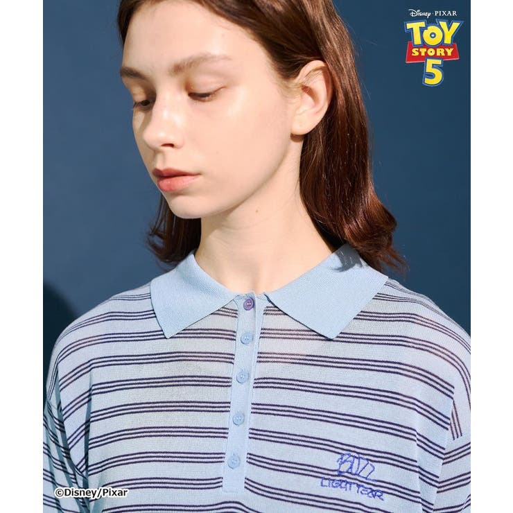 【TOY STORY 5】ボーダー半袖ニットポロ | AMERICAN HOLIC | 詳細画像6 