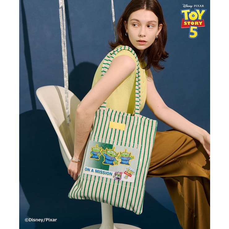 ベージュ | 【TOY STORY 5】ストライプパイルトートBAG | AMERICAN HOLIC