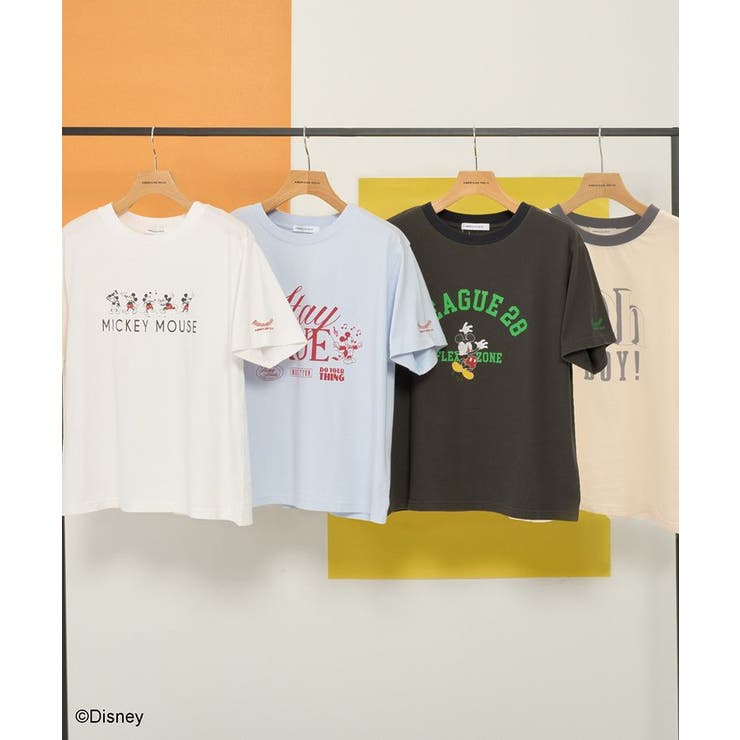 【Mickey&Friends】ビンテージ加工アソートプリントTシャツ | AMERICAN HOLIC | 詳細画像1 