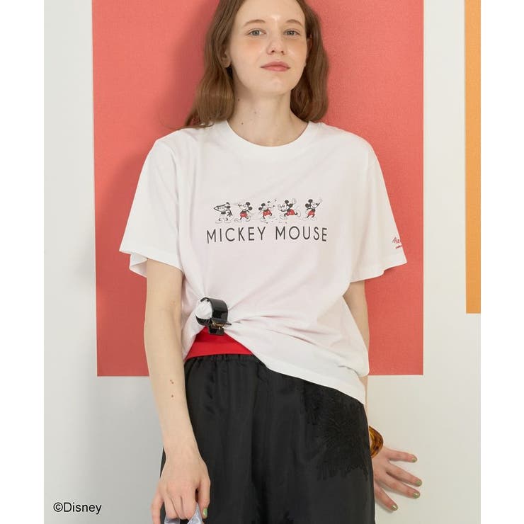 オフホワイト | 【Mickey&Friends】ビンテージ加工アソートプリントTシャツ | AMERICAN HOLIC