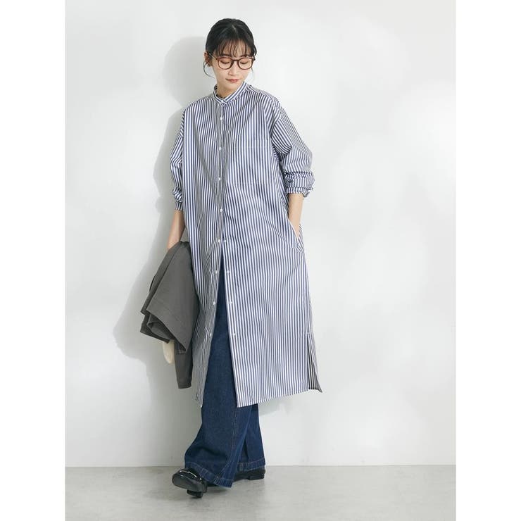 新品✨iBLUES　ボウタイフレアシャツワンピース　ネイビー　金ボタン　42 新品✨iBLUES ボウタイフレアシャツワンピース ネイビー 金ボタン 42