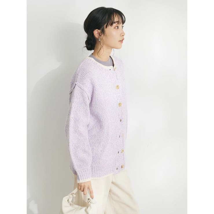 2WAYミックスヤーンニットカーディガン[品番：EHEW0042702