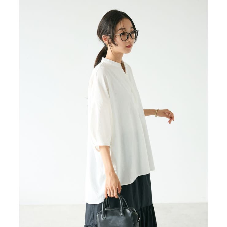 バンドカラーバックタック5分袖ブラウス | CRAFT STANDARD BOUTIQUE | 詳細画像14 