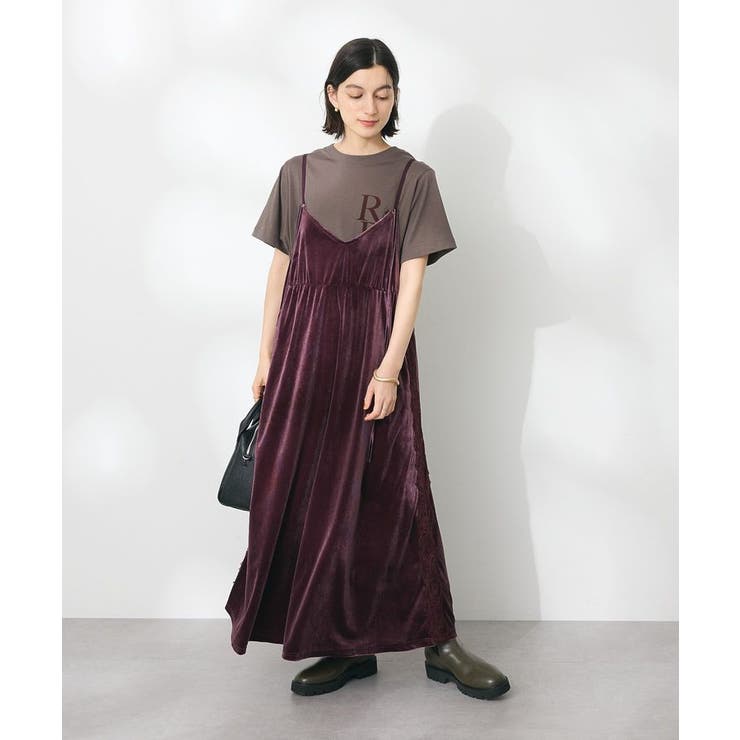 ボルドー | ベロアレース付きキャミワンピース | CRAFT STANDARD BOUTIQUE
