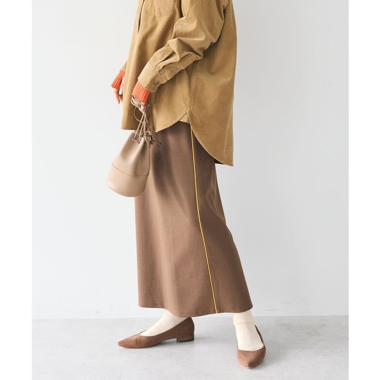 モカ | パイピングラインスカート | CRAFT STANDARD BOUTIQUE