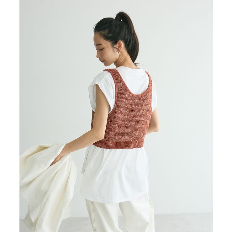 ワッフル編み短丈ニットベスト | CRAFT STANDARD BOUTIQUE | 詳細画像4 