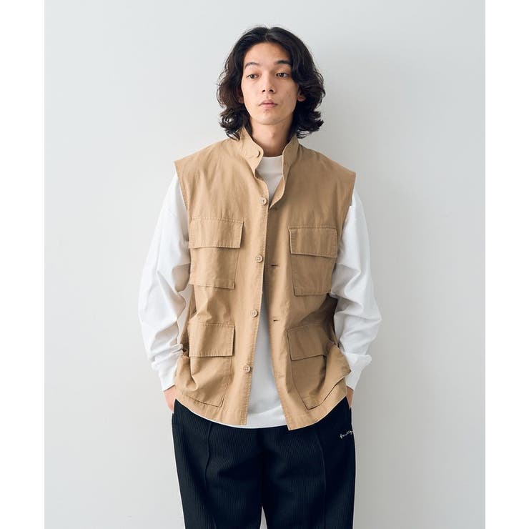 【春物】BLANC basque MA-1ベスト　ミリタリー　日本製 コットンリネンミリタリーベスト[品番：EHEW0045766]｜CRAFT