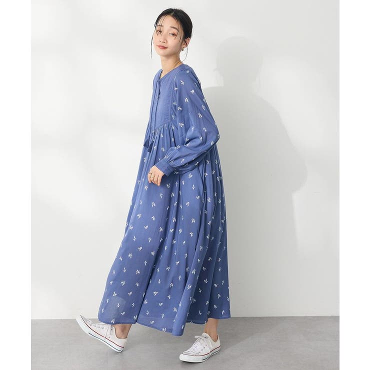インド綿混キルト切替花柄ワンピース[品番：EHEW0047751]｜CRAFT