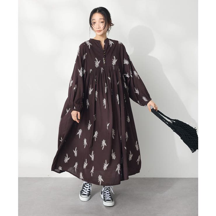 美品✨QTUME 2way コットン ワンピース フラワー柄 インド綿混フラワーモチーフワンピース[品番：EHEW0047400]｜CRAFT
