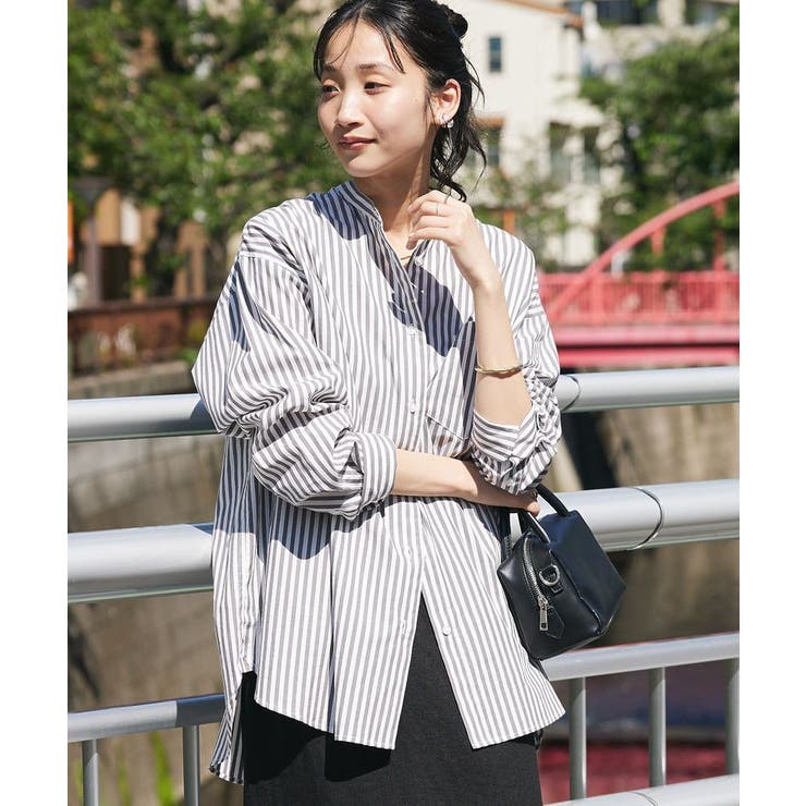 ストライプグレー | 【追加】バンドカラーシャツ/25SS | CRAFT STANDARD BOUTIQUE