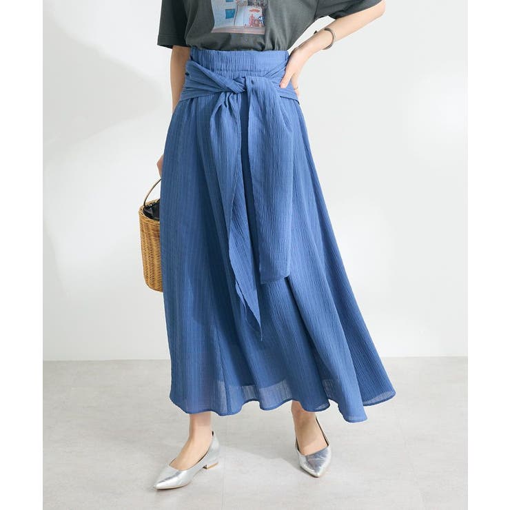 ブルー | ツイストベルトフレアスカート | CRAFT STANDARD BOUTIQUE