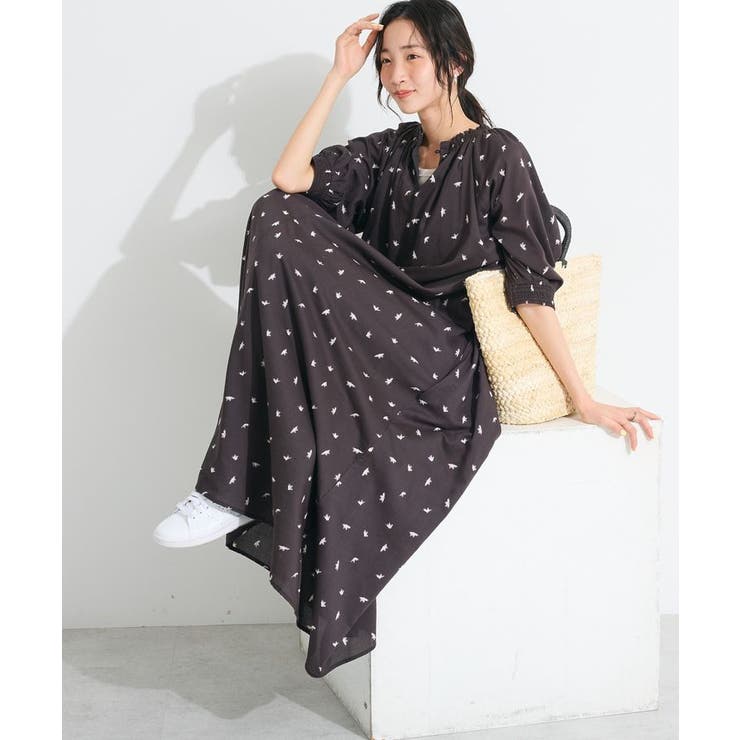 フラワー | インド綿2WAYボイルギャザーネックワンピース | CRAFT STANDARD BOUTIQUE