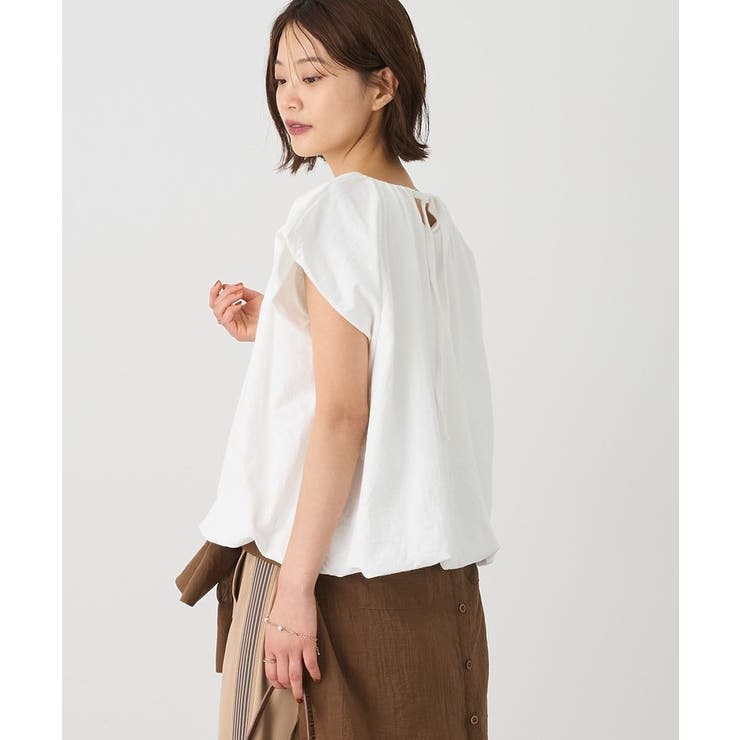 ホワイト | カットクレープ裾バルーンプルオーバー | CRAFT STANDARD BOUTIQUE