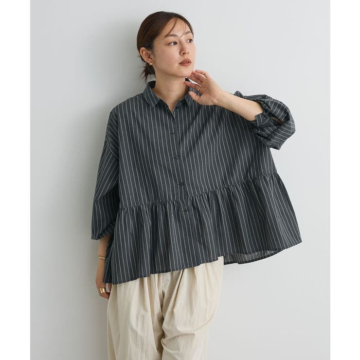 追加】ペプラム長袖ブラウス/25AW[品番：EHEW0049696]｜CRAFT STANDARD