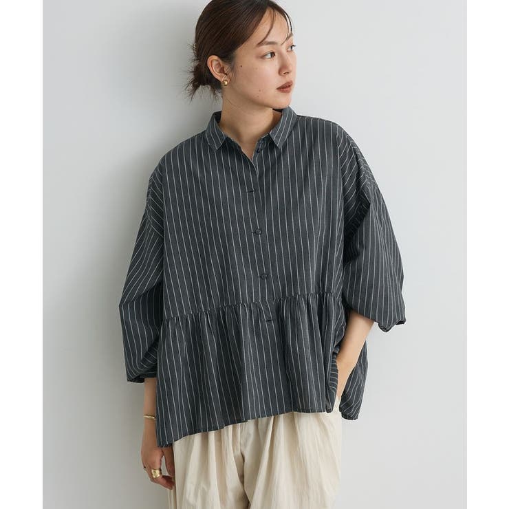 追加】ペプラム長袖ブラウス/25AW[品番：EHEW0049696]｜CRAFT STANDARD