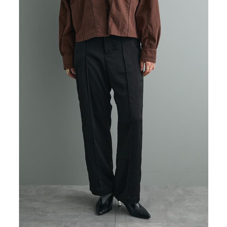 ブラック | センタープレスストレートパンツ | CRAFT STANDARD BOUTIQUE