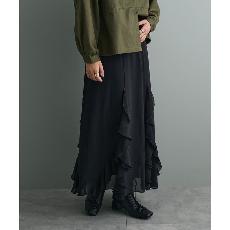 ブラック | ラッフルロングスカート | CRAFT STANDARD BOUTIQUE