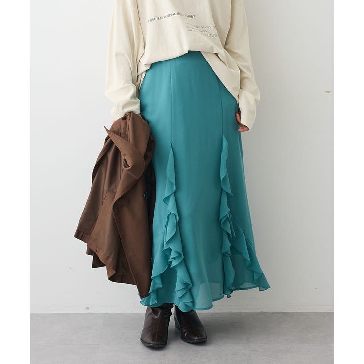 ブルーグリーン | ラッフルロングスカート | CRAFT STANDARD BOUTIQUE