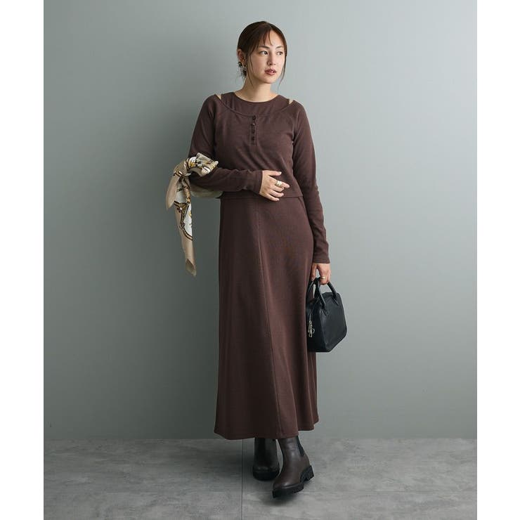 ブラウン | 2点セット/リブレイヤードワンピース | CRAFT STANDARD BOUTIQUE